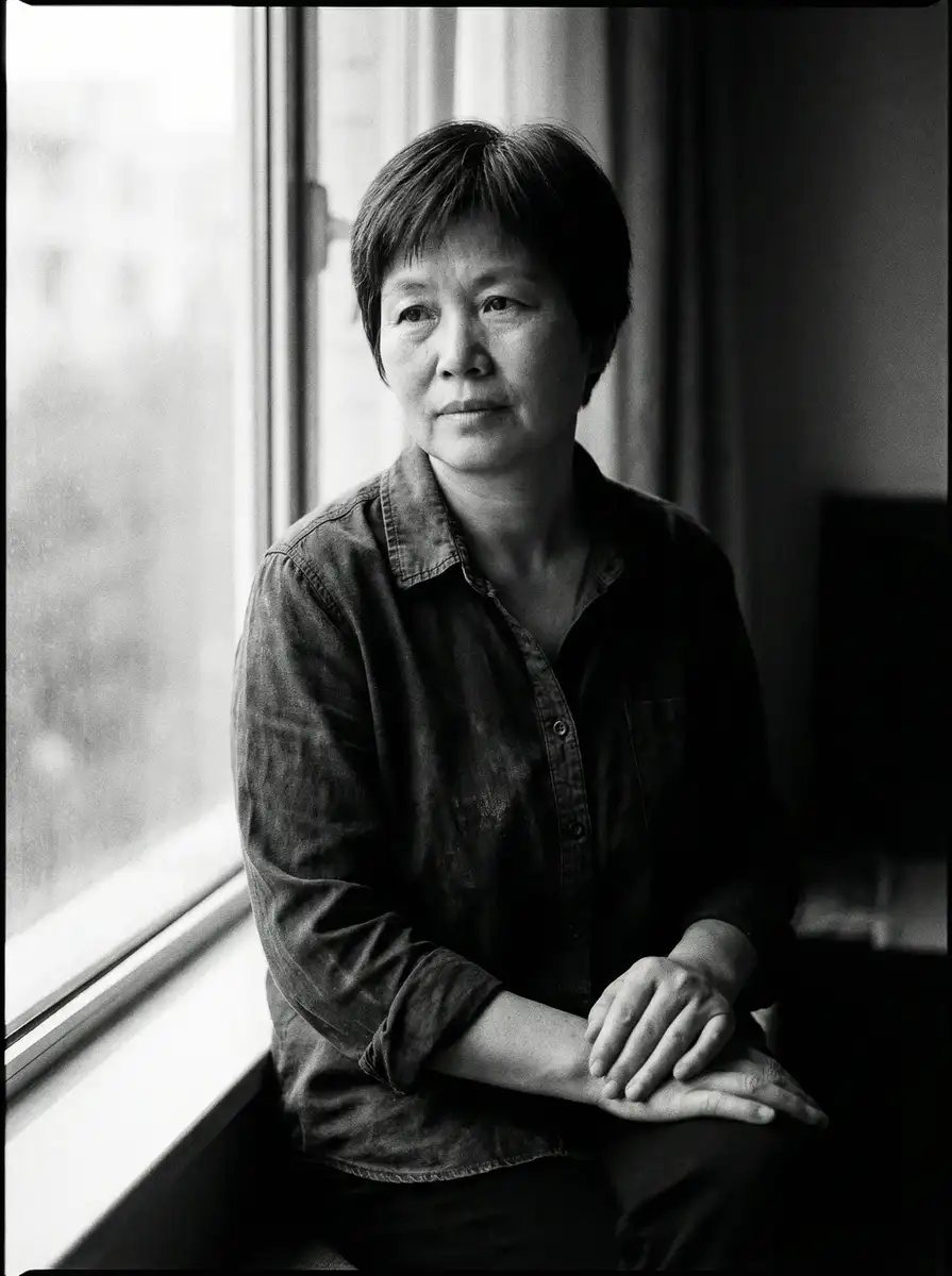 乡村教师林晓薇在窗边沉思的纪实肖像